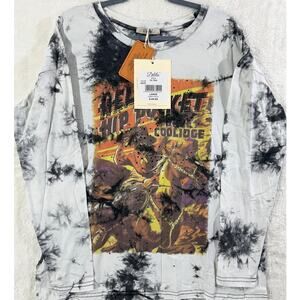 Delila Texas Original tie-Dye Graphic Stud long sleeve Tee Western Boho S Lg